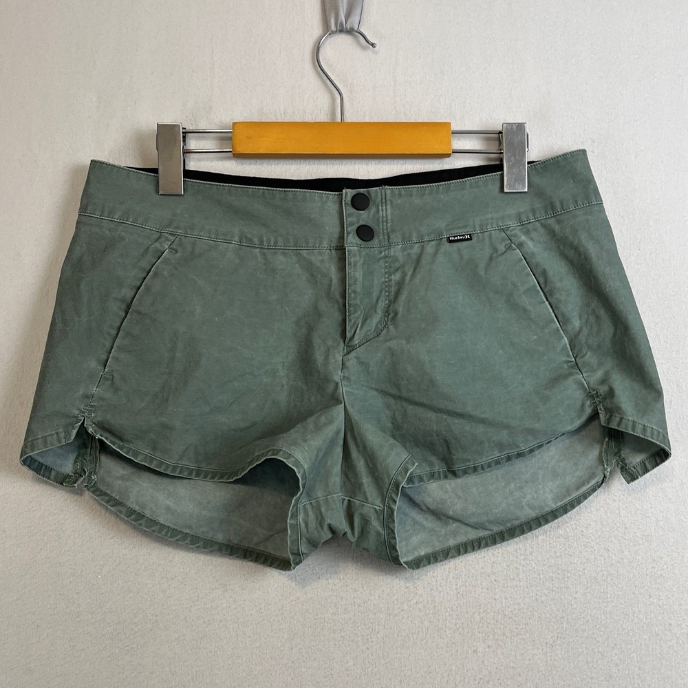Hurley Womens Board Shorts Hybrid Size 9 Sage Green Vintage Patina Dye